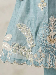 Pink Chinon Embroidered Sharara Suit