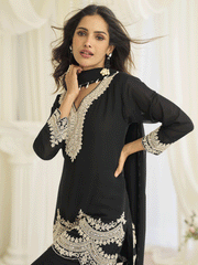 Black Eid Style & Festive Wear Pant Style Salwar Suit