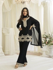 Black Eid Style & Festive Wear Pant Style Salwar Suit