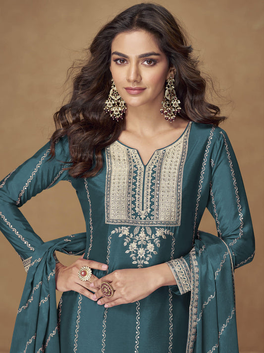 Morpeach Chinon Embroidered Work Salwar Suit
