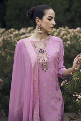 Ethnic Motifs Woven Design Zari Straight Kurta With Trousers & Dupatta