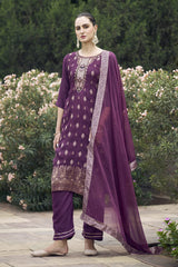 Women Kurta and Pant Sets Dupatta Viscose Rayon Silk Blend with Handwork