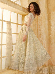 Adorable Ivory Color Heavy Embroidered Net Lehenga Choli With Dupatta