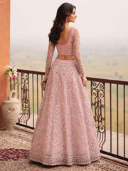 Pink Embroidered Stylist Wedding Lehenga Choli