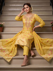 Yellow Embroidered Salwar Suit