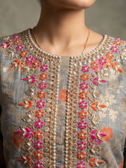 Grey Embroidered Salwar Suit