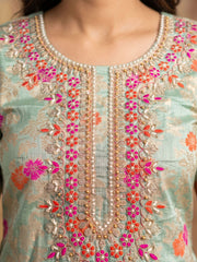 Green Embroidered Salwar Suit