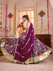 Purple Printed Navratri Chaniya Choli for Women