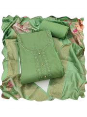 Green Organza Embroiderd Kurta Set