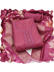 Pink Organza Embroiderd Kurta Set