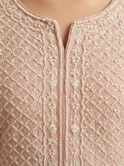 Blush Pink Beads and Sequins Embroidered Palazzo Style Suit