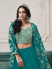 Rama Embroidered Jacket Style Sharara Suit