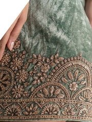Mint Green Handwork and Embroidered Indo Western Palazzo Dress