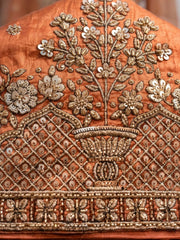 Orange Handwork and Embroidered Indo Western Palazzo Dress