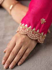 Magenta Pink Beads Embroidered Palaazo Dress