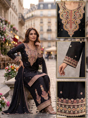 Black Real Chinnon Palazzo Style Dress