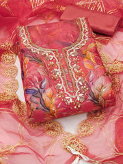 Pink Organza Material Festive Pant Style Dress
