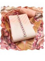 Peach Cotton Material Festive Pant Style Dress