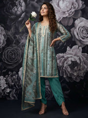 Firozi Pure Cotton Lilan Tulip Kurta Set