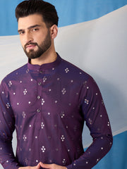 Men Ethnic Motifs Embroidered Regular Sequinned Kurta with Trousers
