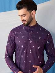 Men Ethnic Motifs Embroidered Regular Sequinned Kurta with Trousers