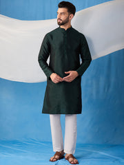 Floral Embroidered Thread Work Jacquard Weave Stright Kurta With Trousers