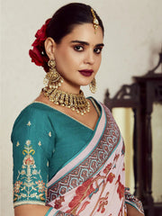 Pink Weaving Festive Wear Soft Brasso Saree