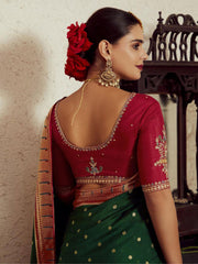 Green Weaving Festive Wear Soft Brasso Saree