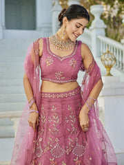 Navy Blue net with Coding and Zarkan embroidery Semi-Stitched Lehenga choli & Dupatta
