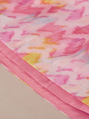Pink Organza Floral Printed Semi-Stitched Lehenga choli & Dupatta