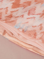 Peach Organza Floral Printed Semi-Stitched Lehenga choli & Dupatta