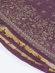 Rose gold Pure Chiffon Sequins and thread embroidery Semi-Stitched Lehenga choli and Dupatta