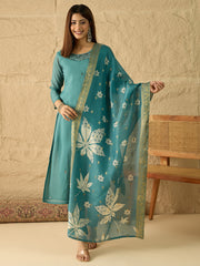 Women Ethnic Motifs Embroidered Regular Mirror Work Kurta with Trousers & With Dupatta