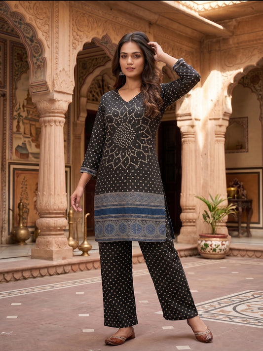 Printed Tunic with Palazzos