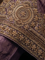 Mauve Tora Silk Hand Work Palazzo Style Kurta Set