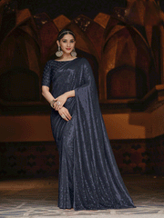 Grey Thread Georgette Trendy Saree