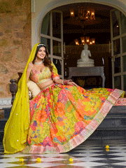 Print Silk Designer Lehenga Choli in Multi Colour