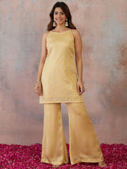 Women Ethnic Motifs Embroidered Regular Sequinned Kurta with Palazzos & With Dupatta