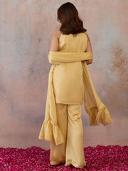 Women Ethnic Motifs Embroidered Regular Sequinned Kurta with Palazzos & With Dupatta