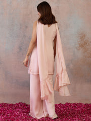 Women Embroidered Regular Sequinned Kurta with Palazzos & With Dupatta