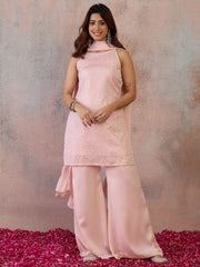 Women Embroidered Regular Sequinned Kurta with Palazzos & With Dupatta