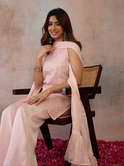 Women Embroidered Regular Sequinned Kurta with Palazzos & With Dupatta
