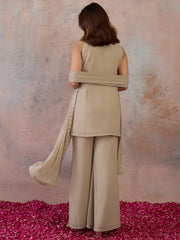 Women Ethnic Motifs Embroidered Regular Thread Work Kurta with Palazzos & With Dupatta