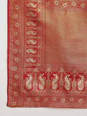 Ethnic Motifs Zari Silk Blend Heavy Work Kanjeevaram Saree