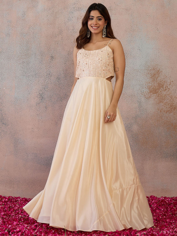 Embellished Square Neck Gown Ethnic Dresses