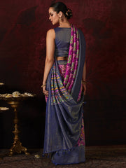 Rani Pink Patola Printed Silk Function Wear Saree With Blouse