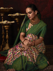 Multi Color Soft Silk Wedding Wear Saree