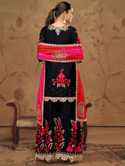 Chinon Palazzo Salwar Suit In Cream Color