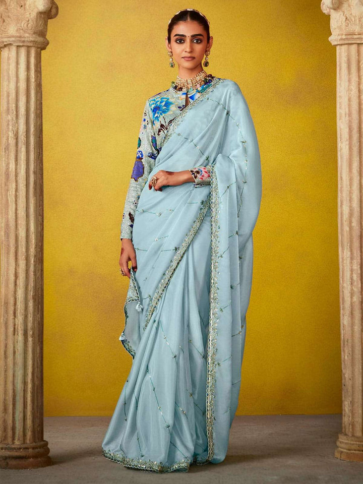 Women Floral Embroidered Rust Pure Cotton Kurta Set with Trouser & Dupatta