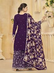 Purple Gharara Style Palazzo Suit